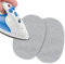 USIT, 2 Piezas Mini Parches de Jersey Termoadhesivos para Ropa, 13x9 cm, Ideales para Reparar Chándales, Camisetas y Pantalones Deportivos, Gris Claro