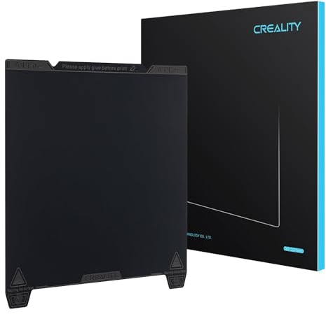 Creality Offizielle K1 Glatte PEI Bauplatte 235x235mm 3D Drucker PEI Blatt Flexible Federstahl Druckplattform für Ender 3S1,Ender 3 S1 Pro,Ender 5 S1,Ender 3 V3 SE/KE,CR-10SE (Keine magnetische Basis)