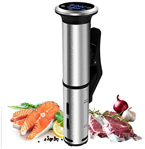 Olla de precisión Sous Vide, Olla de inmersión Sous Vide de Baja Temperatura de 1200 vatios con Temporizador y Control de Temperatura, Alarma de Temperatura Constante y bajo Nivel