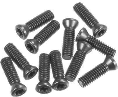 sourcing map 10 viti Torx M3,5 x 14 mm a testa piatta rotonda di grado 12,9 con cacciavite Torx T15 per sostituire inserti in carburo, utensili per tornio CNC, grigio