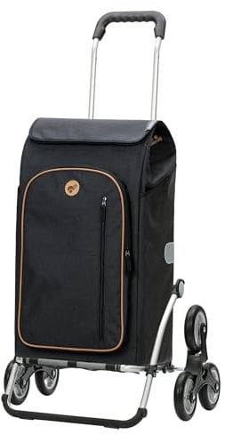 Andersen Einkaufstrolley - klappbar - 61 Liter - Treppensteiger | mit Kühlfach - Aufhängung für Einkaufswagen - belastbar 50 kg - Aluminium - Rad Ø 3 x 13 cm - Royal Shopper Folke schwarz