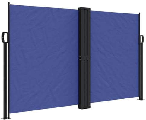 vidaXL Seitenmarkise, Sichtschutz Ausziehbar, Windschutz Sonnenschutz für Garten Balkon Terrasse, Seitenrollo Seitenwandmarkise, Blau 140x600cm