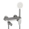 Robinet De Baignoire Mitigeur De Baignoire Monocommande Acier Inoxydable Brossé Robinet Bain Douche Mural Avec Douchette Et Flexible 1,5m, Mitigeur De Bain