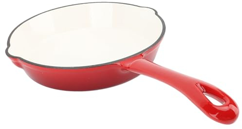 Enameled Cast Iron Frying Pan, Nonstick Skillet Pan with Convenient Handle for Stove Top and Oven, Kitchen Fry Pan Grill Cookware (25cm)