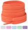 Stepace 2 Paar Flache Schnürsenkel aus 100% Baumwolle, 8 mm breite Reißfeste Schuhbänder für Sneakers, Sportschuhe, Turnschuhe Orange 100