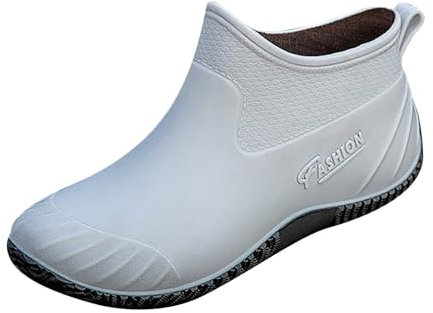 Hefiauo Scarpe da Pioggia da Stivali di Gomma Scarpe da Pioggia alla Scarpe Antiscivolo Stivali X La Pioggia (Grey, 40)
