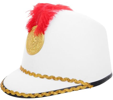 VALICLUD Nutcracker Costume Cap Plume for Cosplay and Themed Parties Stylish White Hat for Festivals and Dress-up Events