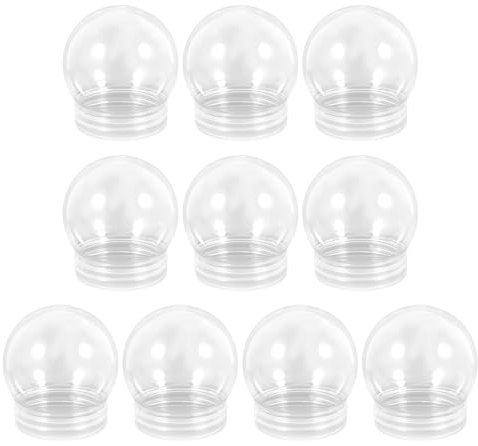 VICASKY 10 Stück 150 Ml DIY Schneekugel Bastelset Aus Durchsichtigem Kunststoff Befüllbare Süßigkeitenflasche Leeres Glas Mit Abschraubbarem Verschluss DIY-Bastelarbeiten Schneekugel Selber Machen