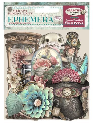 Stamperia - Ephemera for Scrapbooking, Albums, Card Making, Bullet Journalling and More, Adhesive Paper Cut Outs, Easy to Apply, Perfect for Hobbies, Crafts, and Gifting (Master of Magic)