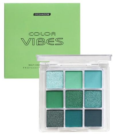 Palette Di Ombretti Verdi, Palette Di Ombretti Perlati, Tema Ombretto Verde Avocado, Palette Di Ombretti Pigmentati Perlescenti Opachi A 9 Colori Per Occhi Verdi Glitterati