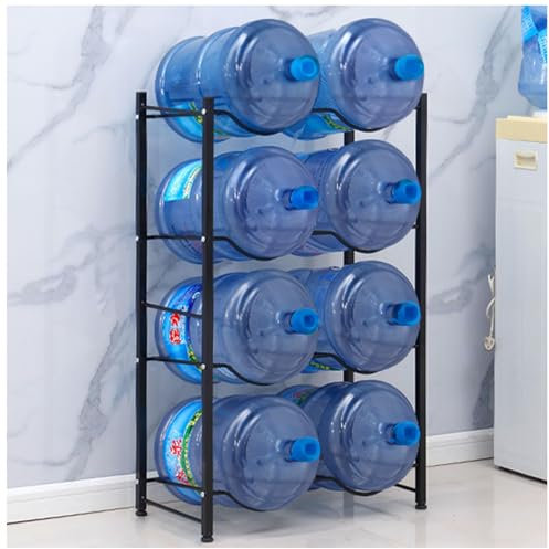 Estante para almacenar cubos, enfriador de agua de 5 galones, soporte para jarrade agua de 5 galones, soporte para botellas de agua, organizador resistente y desmontable para jarras de agua.