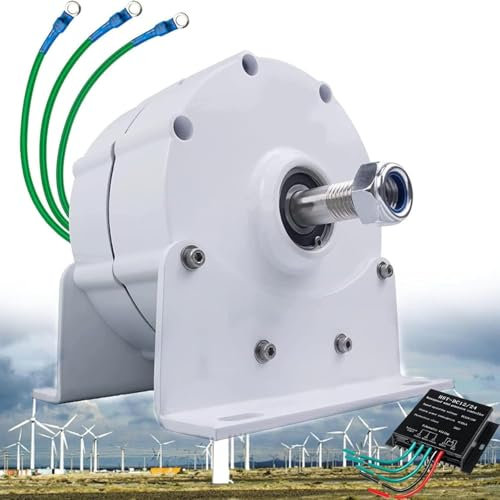 Getriebelose Permanentmagnetgenerator, niedrige Drehzahl 600R/Min 1200W Kleine AC Lichtmaschine mit Controller, ideal für Wind- und Wasserturbinenanwendungen, 12V-1200W Ausgangsleistung