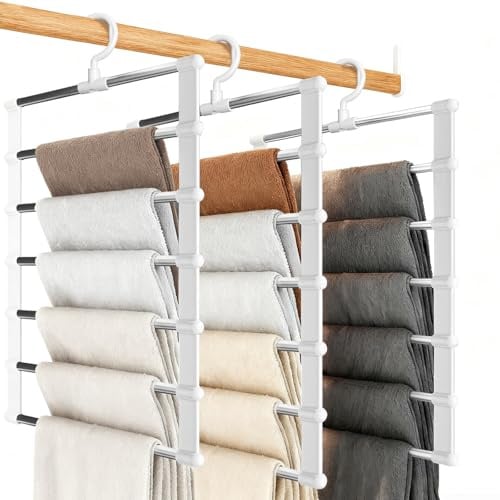 3 Stück Hosenbügel Platzsparend, Kleiderbügel Hosen Platzsparend | Mehrfach Kleiderbügel, 6 In 1 Hosenbügel, Geeignet Für Erwachsene Zum Aufbewahren Von Hosen, Schals Und Krawatten Zu Hause