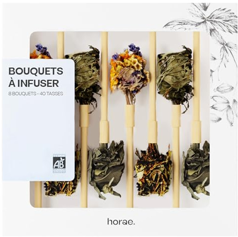 Horae Coffret 8 Bouquets à Infuser Bio 4 Tisanes Florales Idée Cadeau