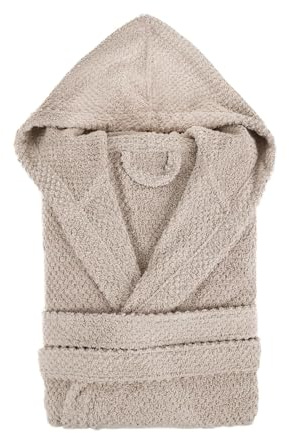 TRAMAS+ Albornoz de Baño Unisex 100% Algodón 450 GR con Capucha Dos Bolsillos y Cinturón Ajustable Alta Absorción Secado Rápido Certificado OEKO TEX