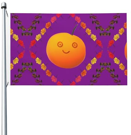 Party dekorative doppelseitige Flaggen, Smiley-Orange bedruckte Innen- und Außenflaggen, mit Ösen zum Aufhängen