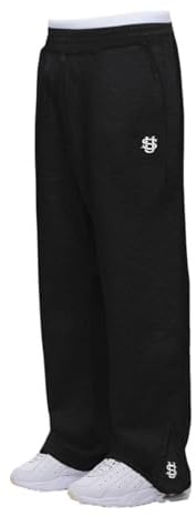 Pantaloni da Sportivi Baggy Uomo Y2K Hip Hop Grigio Pantalone Casual a Gamba Aperta con Ritagliare Adolescente e Ragazzo Pantaloni Tuta Jogging Pants Stile Streetwear per Primavera Autunno Inverno