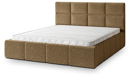 Masseno Polsterbett Como Q 200x200 cm, Doppelbett, Bettkasten, Stauraum, Lattenrost Und Kopfteil - Orange, Quelle 17