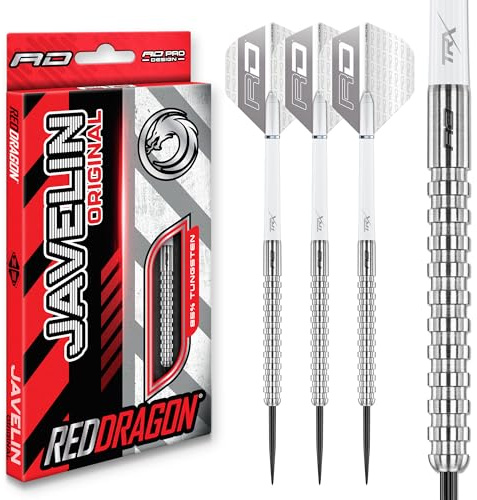 RED DRAGON Darts - Javelin Original Tungsten Darts | Profi Steeldarts mit Metallspitze, Flights & Shafts | Erhältlich in 20g, 22g, 24g, 26g