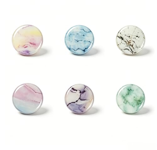 Pop Socket 6er Set Marmor Handy Griff 360° Drehbar Ausziehbar Handy Knopf zum Festhalten Handyhalterung Klebend für Smartphones Ständer Pop Socket Handy ABS Luftkissen Design
