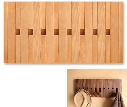 Trappe de Visite Multifonctionnel, Cache Compteur Electrique 16 Kg, Couvercle de Panneau Électrique Bois avec Crochets pour Entrée Couloir(Yellow,53x27cm/21x11in)