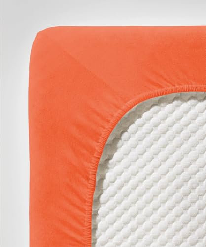 fleuresse Comfort Spannbettlaken (96 % Baumwolle, 4 % Elasthan), mit Rumdumgummizug, Ökotex Standard 100, für Matratzen bis 26 cm Höhe, 90 - 100 x 200 - 220 cm, terra
