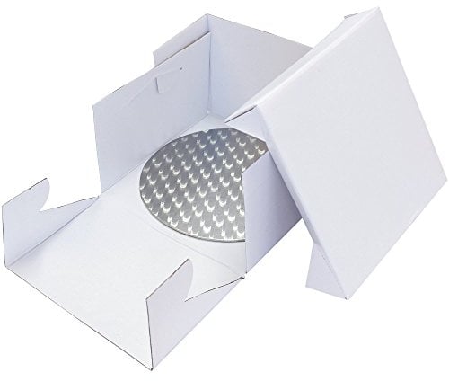 PME BBR879 Runde Tortenplatte und Tortenschachtel 20 cm, Kunststoff, White, cm, 20 x 20 x 15.2 cm, 1 Einheiten