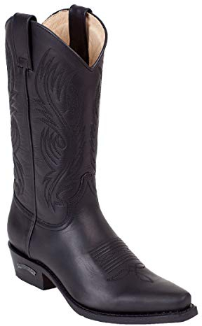 2605 Sendra stivali da cowboy in nero con Roy Dunn dubbin ed Stiefelknecht, Nero (nero), 42 eu