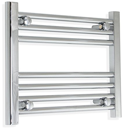 companyblue 450mm wide x 400mm high Heated Towel Rail Straight Flat Chrome Bathroom Warmer Radiator Rack Central Heating