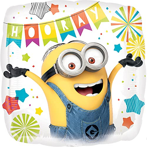 Amscan 3615901 - Standard Folienballon Minion Party, 43 cm, Geburtstag, Happy Birthday, Heliumballon