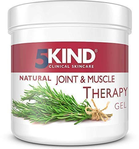 5kind Natural Joint & Muscle Cooling Gel 300ml - Calendula Cream with Camphor, Comfrey & Menthol - High Strength Revitalising Muscle Gel - Massage for Back, Muscles, Knees, Neck & Shoulders