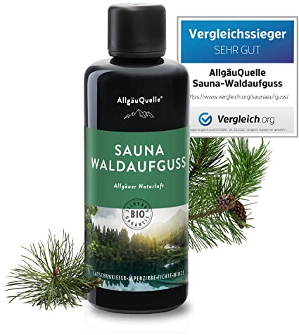 AllgäuQuelle® Saunaaufguss [100% reine Bio Öle] Naturluft Alpenzirbe Fichte Latschenkiefer Minze 100ml