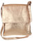 Girly Handbags Womens Genuine Soft Leather Italian Cross Body Messenger Bag Vera Plelle Shoulder Bag (Metallic Champagne)