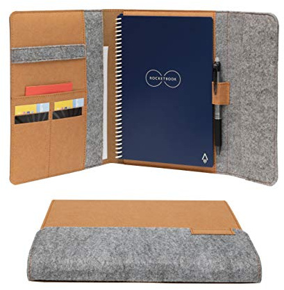 Rocketbook Smart Notebook Schutzhülle - Hellbraun - Letter (A4), 100% recycelbar, biologisch abbaubar, Stifthalter, Magnetverschluss, Innenfach