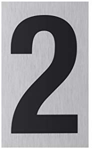Metafranc Klebeschild 2 – Aus Aluminium – 100 x 60 mm | In moderner Edelstahl-Optik – Selbstklebende Rückseite – Beschilderung – Infoschild – Gewerbekennzeichnung