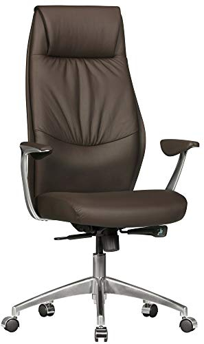KADIMA DESIGN Bürostuhl Temza Echt-Leder Schreibtischstuhl Braun Chefsessel Drehstuhl