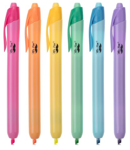 Mr. Pen Glitzer-Textmarker, 8 Stück, metallische Farben, Keilspitze, ästhetische Textmarker, kein Ausbluten, ästhetisch, niedliche