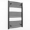 Myhomeware 500mm Wide Curved Matt Black Heated Towel Rail Radiator Designer Bathroom For Central Heating Only (500mm x 900mm (h))