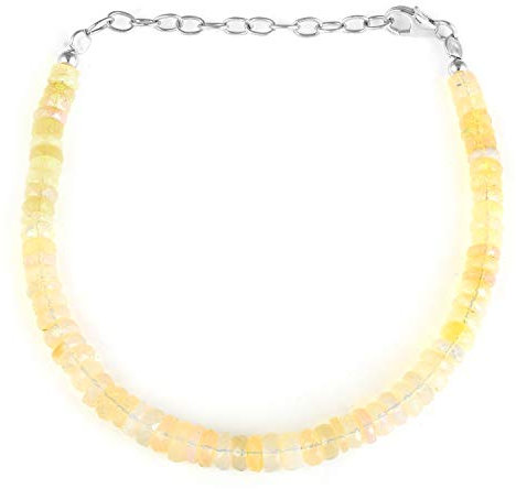 Vatslacreations Äthiopisches Feueropal-Armband – 925er Sterlingsilber, Natürliche Opalperlen, Handgefertigter Edelsteinschmuck für Damen