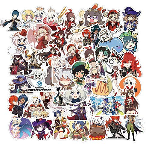 50 Stück Genshin Aufkleber Genshin Impact Sticker Pack Genshin Impact Merch-Aufkleber für Kinder Mädchen Teenager