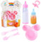 D.A.Y. Republic Baby Dolls Feeding Accessories with Two Magic Milk Bottles, Dummy, Plate, Fork and Spoon, Great Pretend Play Nurturing Accessories Toy Gift for Kids