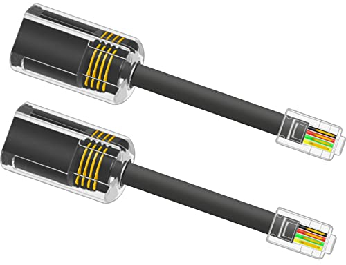 NECABLES 2Pack Phone Cord Detangler for Landline Telephone Handset Cord Detangler for Desk Phone RJ9 4P4C Male to Female Black