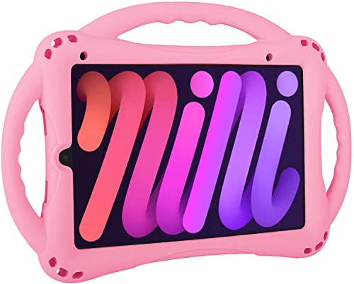 TopEsct Coque pour iPad Mini 6e génération résistante aux Chocs avec Trois poignées et Support pour iPad Mini 6 8,3 (Rose)