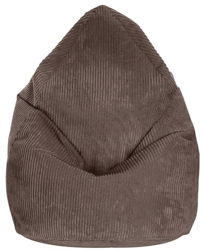 DreamRoots Sitzsack Erwachsene Cord 80x80x120 cm, Roasted Cocoa | Bean Bag Chair, mit Füllung, Lehne & Bezug, Sitzsack für Teenager & Erwachsene, Sitzkissen Boden