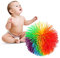 Regenbogen Bunt Pom Ball, Buntes Sensorisches Silikon Aktive Stressabbau Monkey Fidget Stringy Ball, 11cm