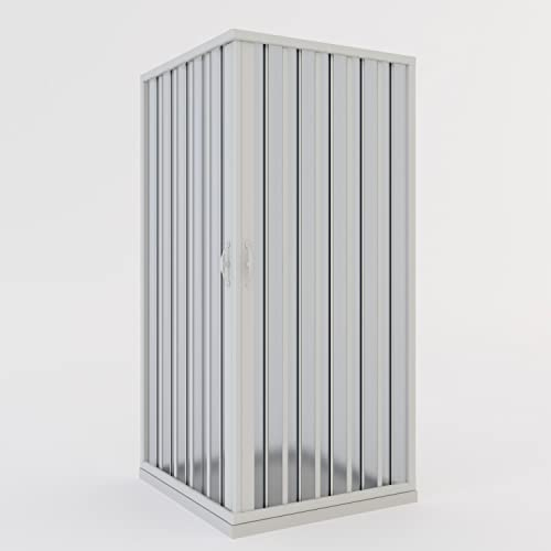 Cabina de ducha plegable de PVC 70 x 80 cm H 185 mod. Aster con apertura central