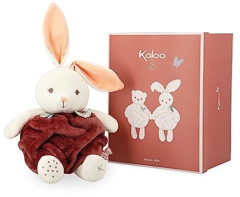 KALOO - Plume - Bulle d'amour Lapin Cannelle - Peluche Lapin Ultra-Douce 30 cm - Grand Doudou Bébé - Développe Le Toucher - Jolie Boîte Cadeau Personnalisable - Dès la Naissance, K214003