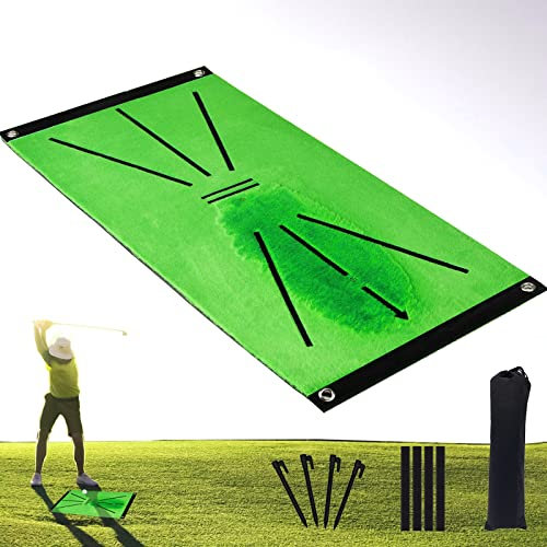 Golf Training Mat, Mini Golf Hitting Mat, Portable Golf Traininng Mat for Swing Detection Batting, Practice Putting Mat Golf Training Aid & Golf Games for Men, Women