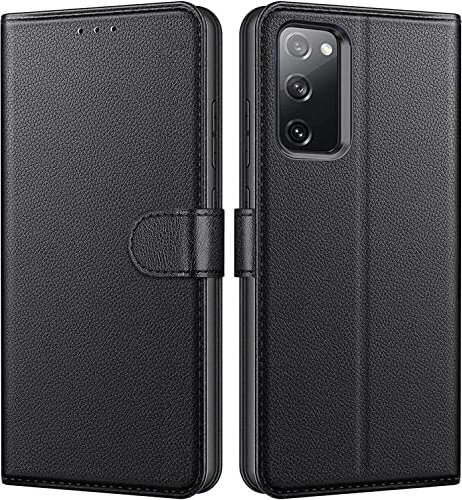 NWNK13 For Samsung Galaxy S20 Fe 5G Case Premium Leather Flip Cover Book Wallet Case Media Stand TPU Bumper Gel Phone Case for Samsung S20 fe 4G (Black, Samsung Galaxy S20 Fe 5G / S20 Fe 4G)