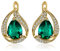 JewelryPalace 3.7 ct Luxus Grün Simulierte Nano Smaragd Ohrstecker Ohrring 925 Sterling Silber Gelb Vergoldet